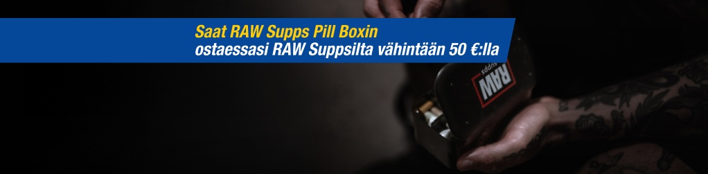 Saat RAW Supps Pill Boxin kaupan plle